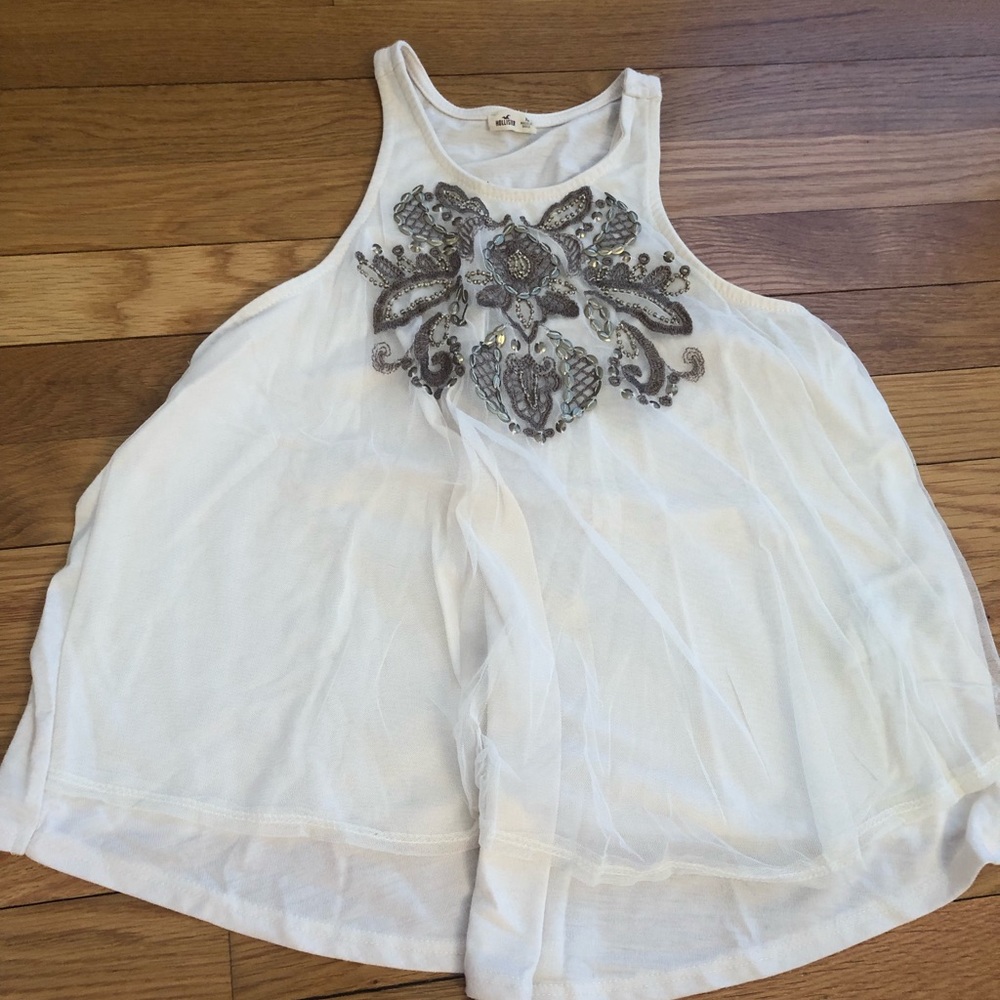 Bedazzled flowy shirt